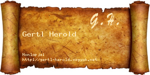 Gertl Herold névjegykártya